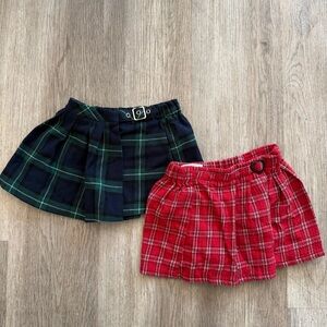 Zara Kids Skort Bundle Plaid Red and Green